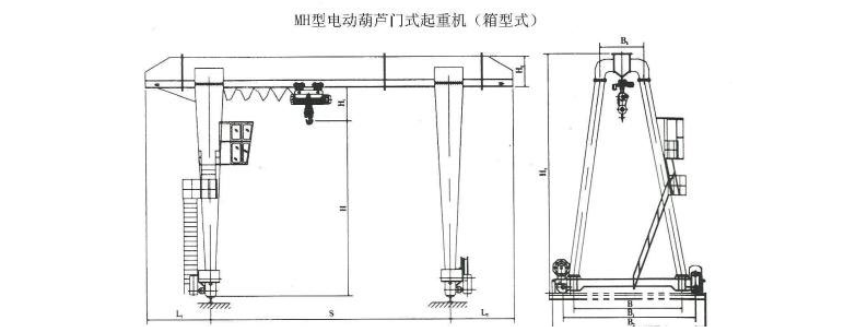 MH型电动葫芦单梁门式蜜桃视频APP成人机结构图